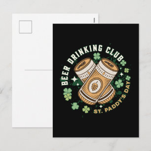 Beer Drinking Club St. Paddy's Day Feiertagspostkarte