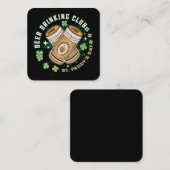 Beer Drinking Club St. Paddy's Day Quadratische Visitenkarte (Vorne/Hinten)