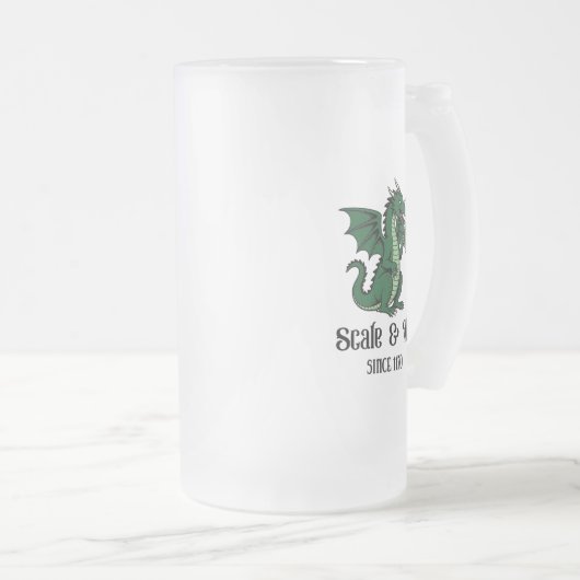 Beer Drinking Dragon Mattglas Bierglas (VorderseiteRechts)