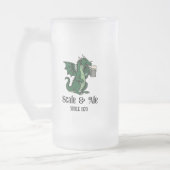 Beer Drinking Dragon Mattglas Bierglas (Links)
