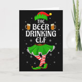 Beer Drinking Elf Christmas Family Girl Women Elf Karte (Vorderseite)