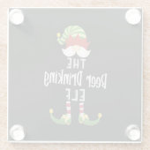 Beer Drinking Elf Group Christmas Birthday Glasuntersetzer (Rückseite)