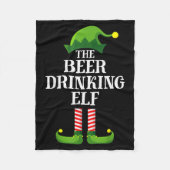 Beer Drinking Elf Matching Family Group Christmas  Fleecedecke (Vorderseite)