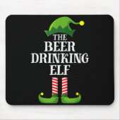 Beer Drinking Elf Matching Family Group Christmas  Mousepad (Vorne)