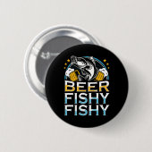 Beer Fishy Fishy Fisherman Ret Button (Vorne & Hinten)