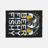 Beer Fishy Fishy Fisherman Ret Fleecedecke (Vorderseite (Horizontal))