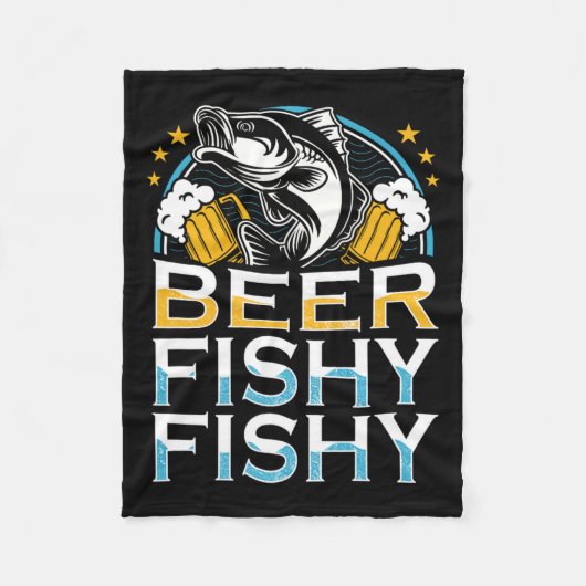 Beer Fishy Fishy Fisherman Ret Fleecedecke (Vorderseite)