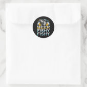 Beer Fishy Fishy Fisherman Ret Runder Aufkleber (Tasche)