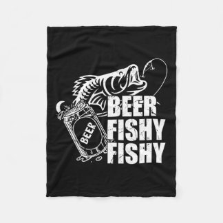 Beer Fishy Fishy Funny Fishing Trinken Geburtstag Fleecedecke