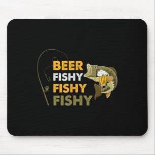 Beer Fishy Fishy Lover Fisherman Retro Vin Mousepad