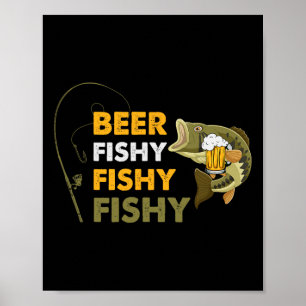 Beer Fishy Fishy Lover Fisherman Retro Vin Poster