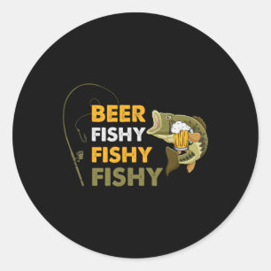 Beer Fishy Fishy Lover Fisherman Retro Vin Runder Aufkleber