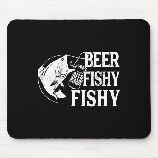 Beer Fishy Funny Fishing Mousepad (Vorne)