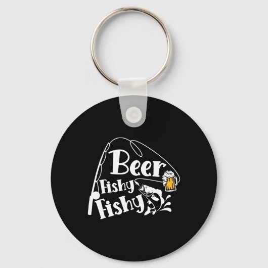 Beer Fishy Funny Funny Fishing Alcohol Long Quote Schlüsselanhänger (Vorderseite)
