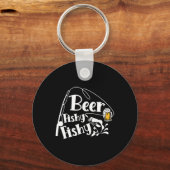 Beer Fishy Funny Funny Fishing Alcohol Long Quote Schlüsselanhänger (Vorderseite)