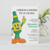 Beer Funny Spaß Vintag Männer 39. Geburtstag Einladung (Stehend Vorderseite)
