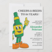 Beer Funny Spaß Vintag Men 84. Geburtstag Einladung (Vorderseite)