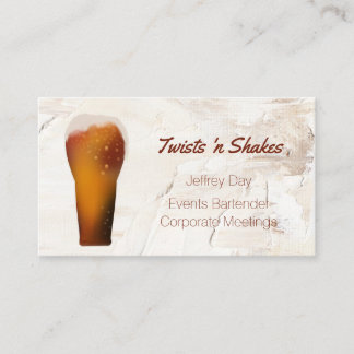 Beer Glass Bartender, Mixologist Business Card Visitenkarte