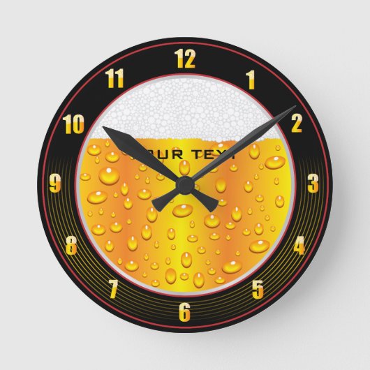 Beer Glass Wall Clock Runde Wanduhr (Vorderseite)