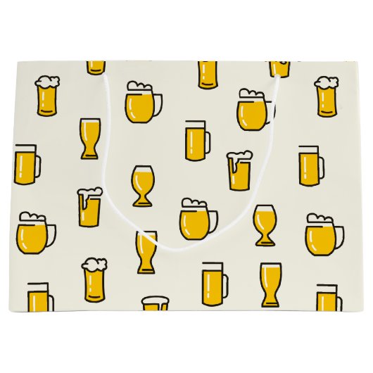 Beer Glasses Pattern Große Geschenktüte (Vorderseite)