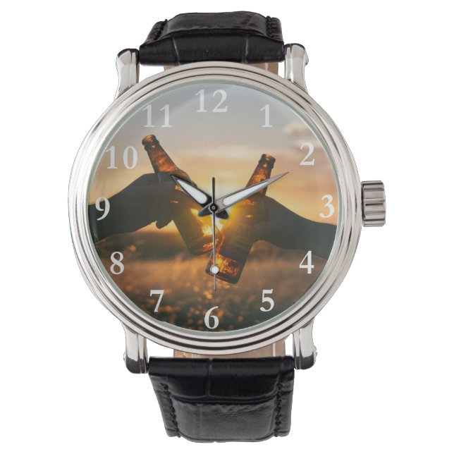 Beer Good Time Cheers Armbanduhr (Vorderseite)