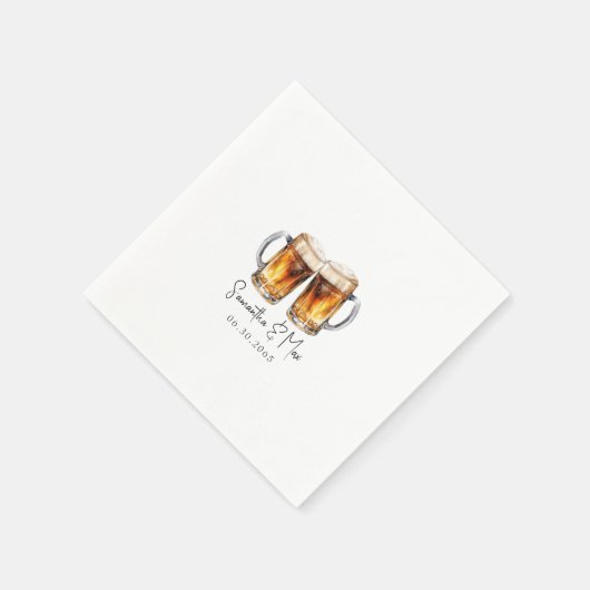 Beer & GRILLEN Wedding Serviette (Ecke)