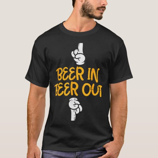 Beer In Out Funny Alcohol Drinking Team Squad Men  T-Shirt (Vorderseite)