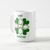 Beer Inspector St Patricks Celtic Cross und Cover Kaffeetasse (Vorderseite Links)