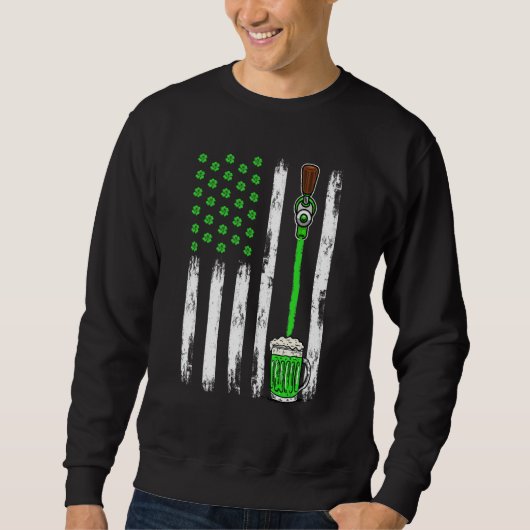Beer Irish American Flag Kleeblatt St Patrick S Da Sweatshirt (Vorderseite)