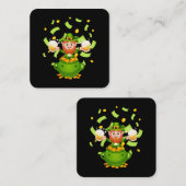 Beer Irish Leprechaun Saint Patrick's Day Quadratische Visitenkarte (Vorne/Hinten)