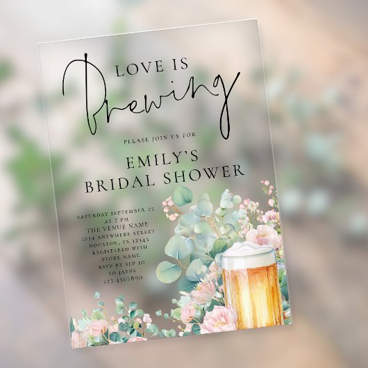 Beer Love is Brewing Bridal Shower Acryleinladungen