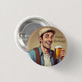 Beer Lover Birthday Button (Vorne & Hinten)