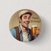 Beer Lover Birthday Button (Vorderseite)