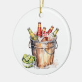 Beer Lover Bucket Keramik Ornament (Links)