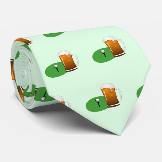 Beer Lover Golf Krawatte - Custom Necktie Geschenk (Gerollt)