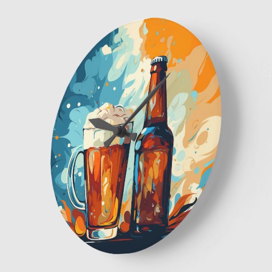 Beer Lover Große Wanduhr (Winkel)