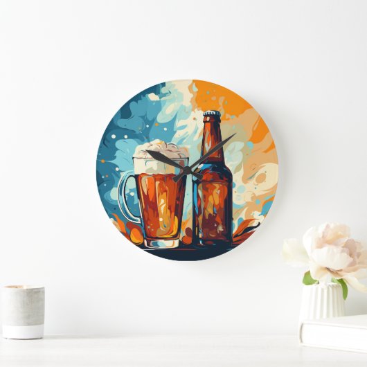 Beer Lover Große Wanduhr (Zuhause)