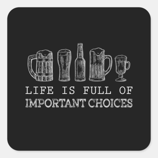 Beer Lover | Wichtiger Bier Quadratischer Aufkleber (Vorderseite)