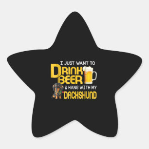 Beer Lover Woll einfach, Bier Hang Dackel zu trin Stern-Aufkleber