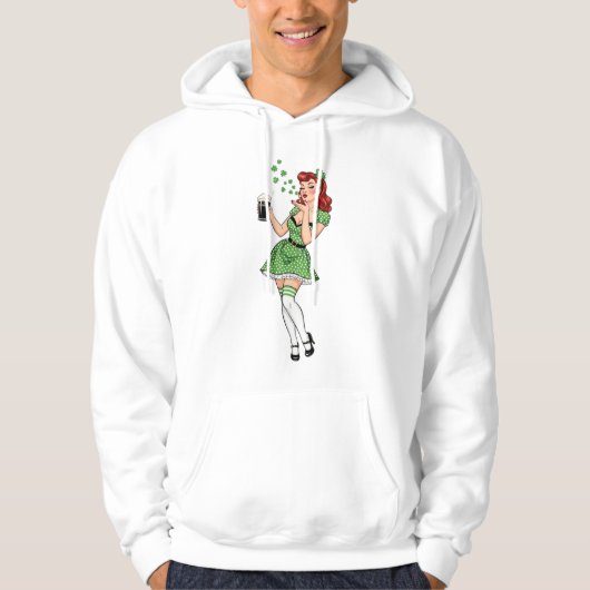 Beer Loving Irish Pin Up Hoodie (Vorderseite)