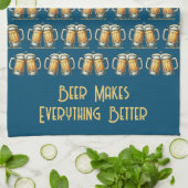Beer Makes Everything Better Kitchen Towel Geschirrtuch (Gefaltet)
