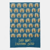 Beer Makes Everything Better Kitchen Towel Geschirrtuch (Vertikal)