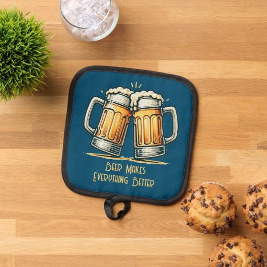 Beer Makes Everything Better Topflappen (Oben Unten)