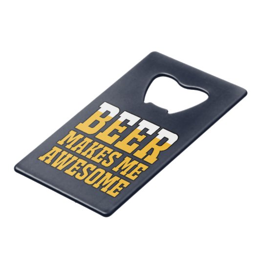 Beer makes me awesome geldbeutel flaschenöffner (Vorderseite Schrägansicht)