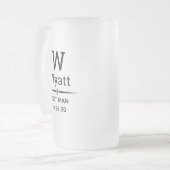 Beer Man Monogrammatique Frosted Glass Beer Mug Mattglas Bierglas (Vorderseite Links)