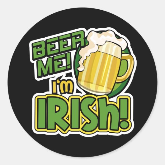 Beer Me I bin Irish St. Patrick's Day Stickers (Vorderseite)