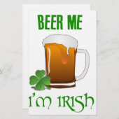 Beer Me Ich bin irisch Briefpapier (Vorne/Hinten)