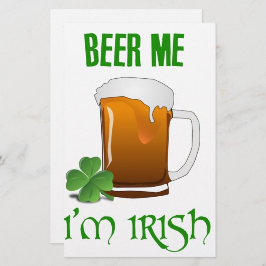 Beer Me Ich bin irisch Briefpapier (Vorne/Hinten)