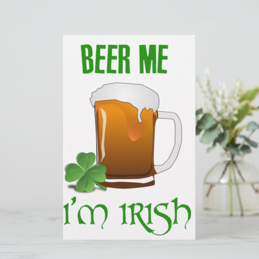 Beer Me Ich bin irisch Briefpapier (Stehend Vorderseite)