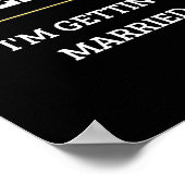 Beer Me Im Get Married Funny Groom Bachelor Br Poster (Ecke)